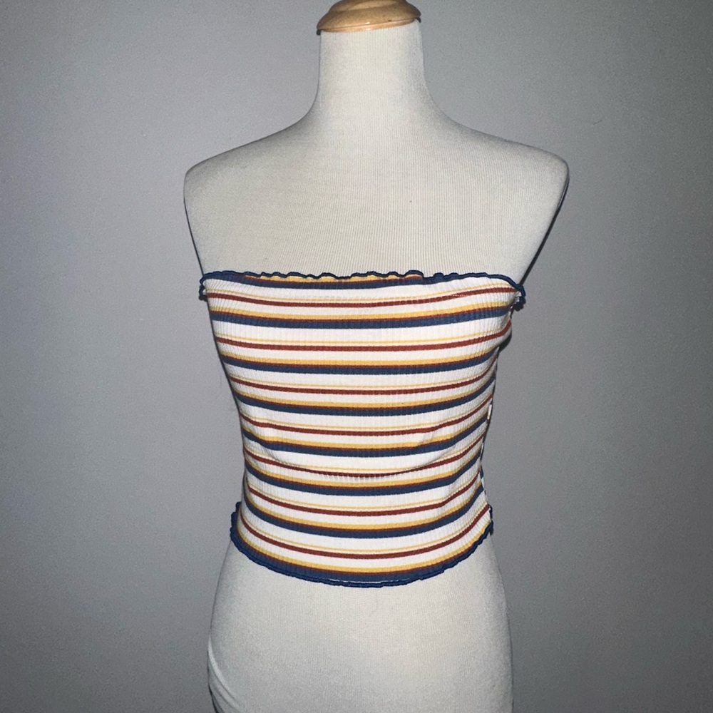 Multicolored Y2K Striped Tube Top